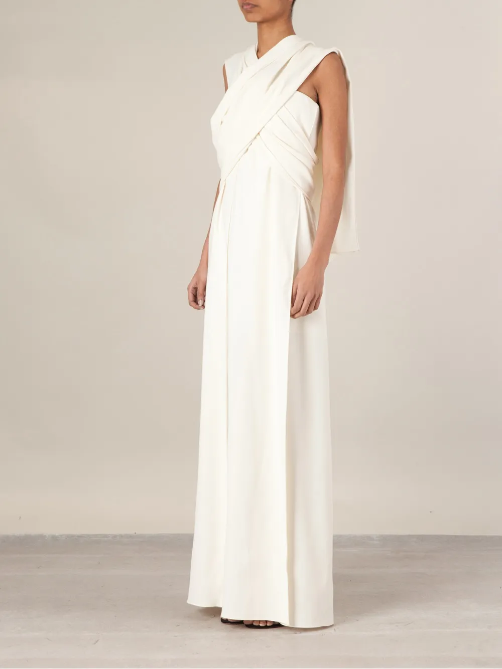 Maison Rabih Kayrouz Wrap-tie Empire Line Gown In White