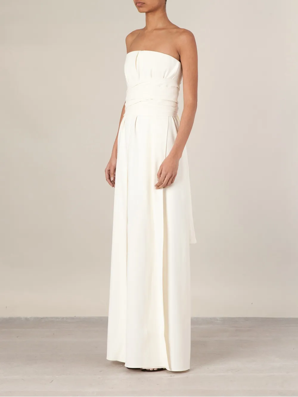 Maison Rabih Kayrouz Wrap-tie Empire Line Gown In White