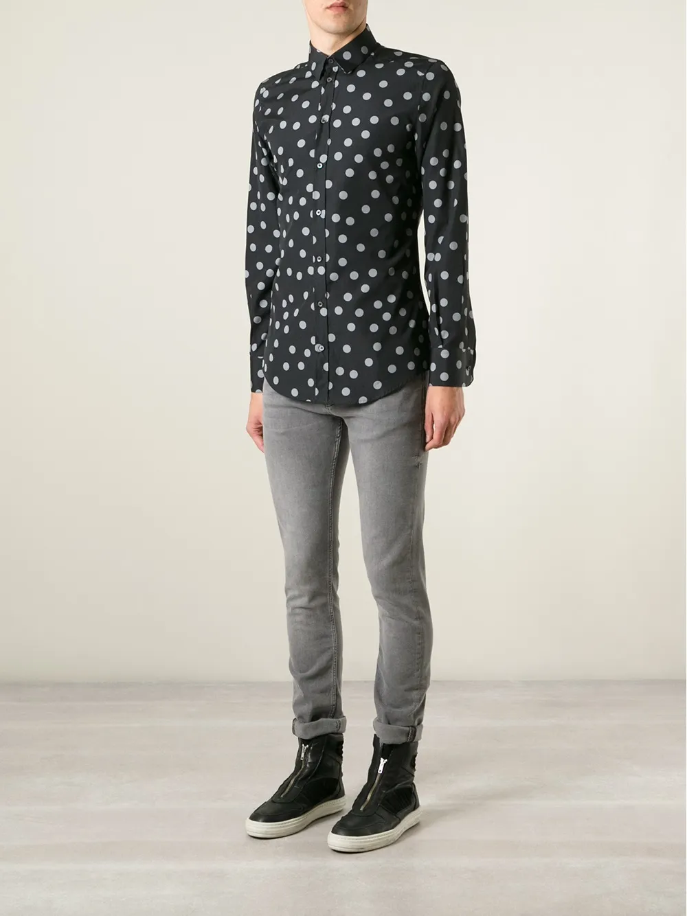 Dolce & Gabbana polka dot print shirt - Zwart