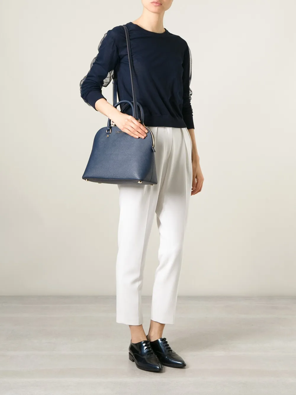 Michael Kors 'Cindy' large satchel Blauw