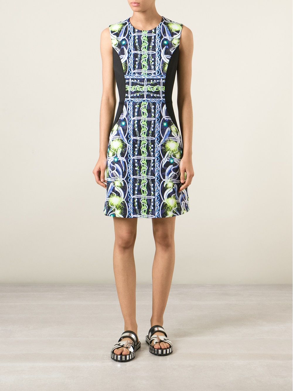 Peter Pilotto printed panel dress - Zwart
