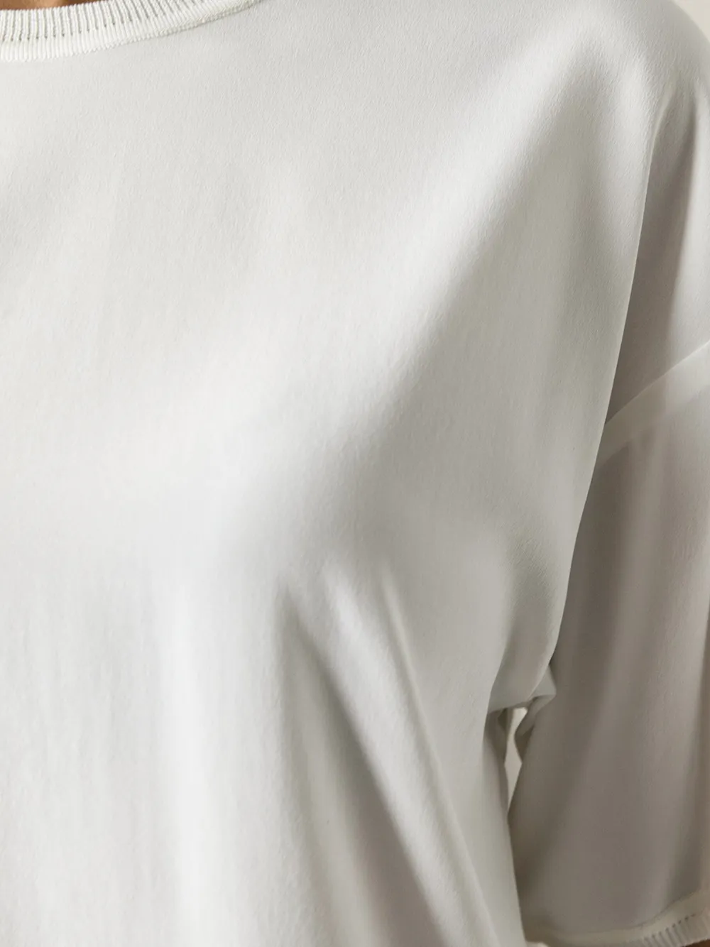 P.a.r.o.s.h Round Neck Blouse In White