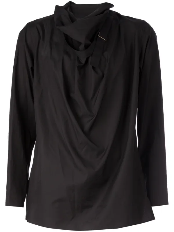 Yohji Yamamoto Draped Cowl Neck Shirt Farfetch