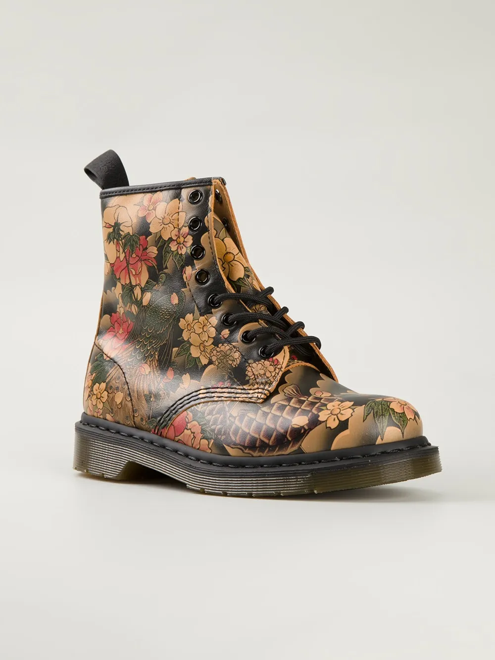 dr martens floral canvas boots