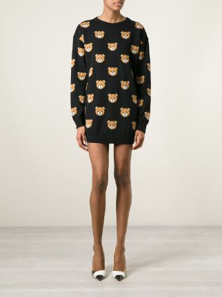 Moschino Intarsia Teddy Bear Sweater Dress - Farfetch