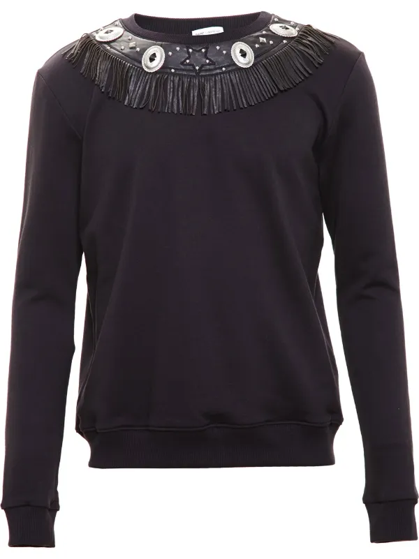 Saint Laurent Concho Detail Sweatshirt in Black
