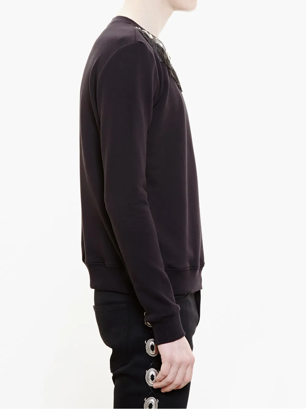 Saint Laurent concho detail sweatshirt Zwart