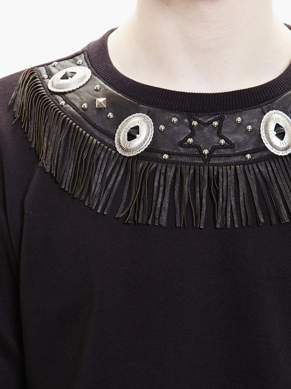 Saint Laurent concho detail sweatshirt Zwart