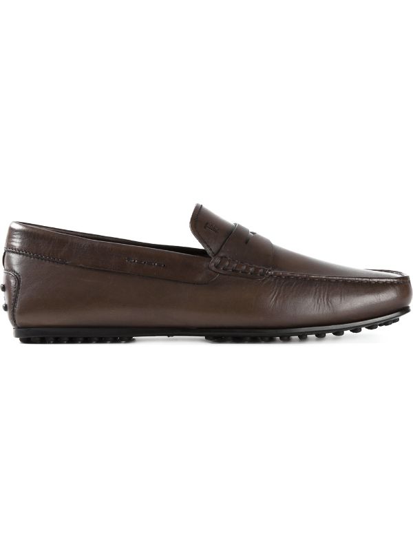Shop brown Tod's City Gommino loafers 