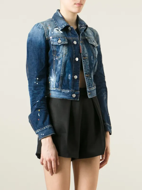 DSQUARED2 クロップド デニムジャケット | ブルー | FARFETCH JP