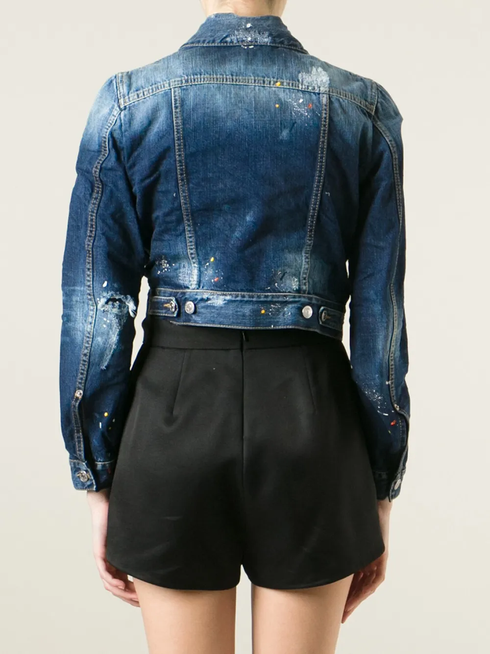 DSQUARED2 cropped denim jacket Blauw