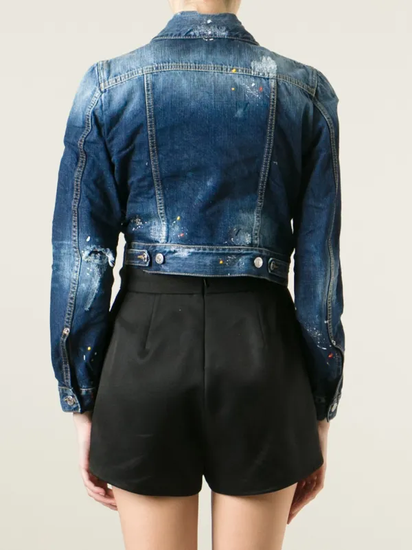 DSQUARED2 クロップドデニムジャケット サイズ36 DSQUARED2 クロップド デニムジャケット | ブルー | FARFETCH JP