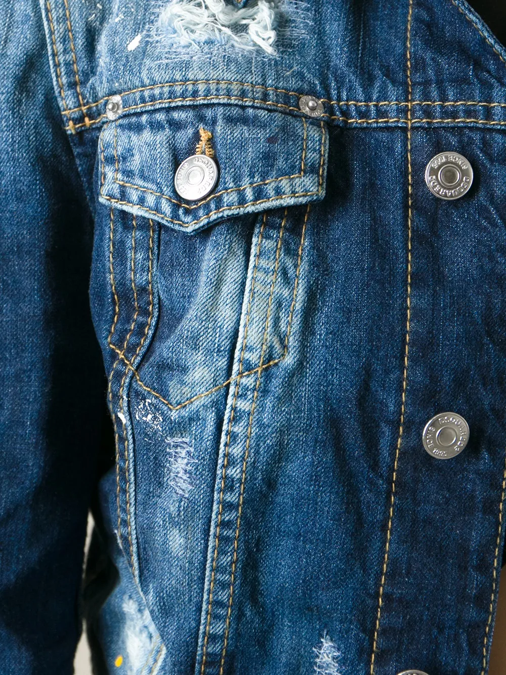 DSQUARED2 cropped denim jacket Blauw