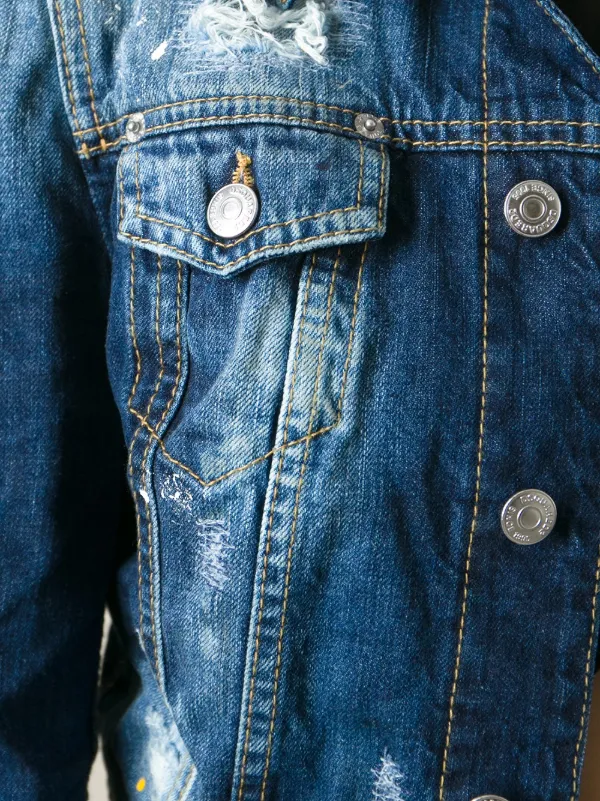 DSQUARED2 クロップドデニムジャケット サイズ36 DSQUARED2 クロップド デニムジャケット | ブルー | FARFETCH JP