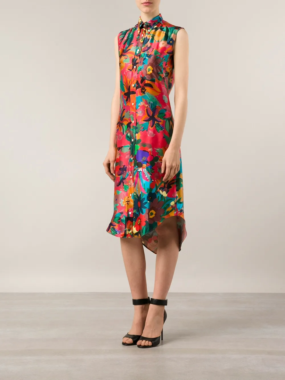 Thom Browne Floral Print Shirt Dress - Farfetch