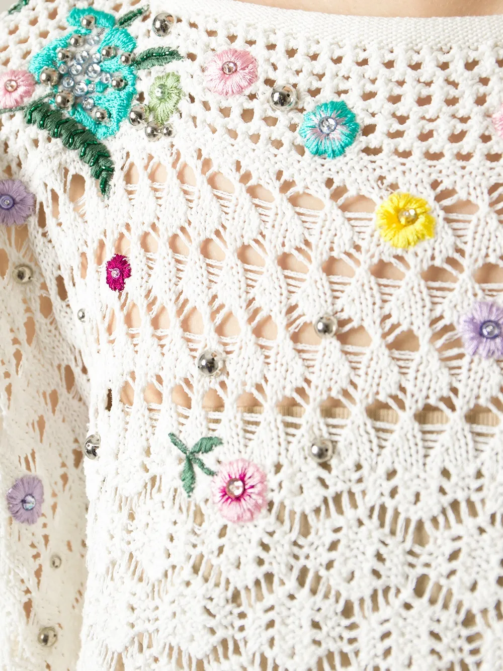 PUCCI embroidered crochet poncho Wit