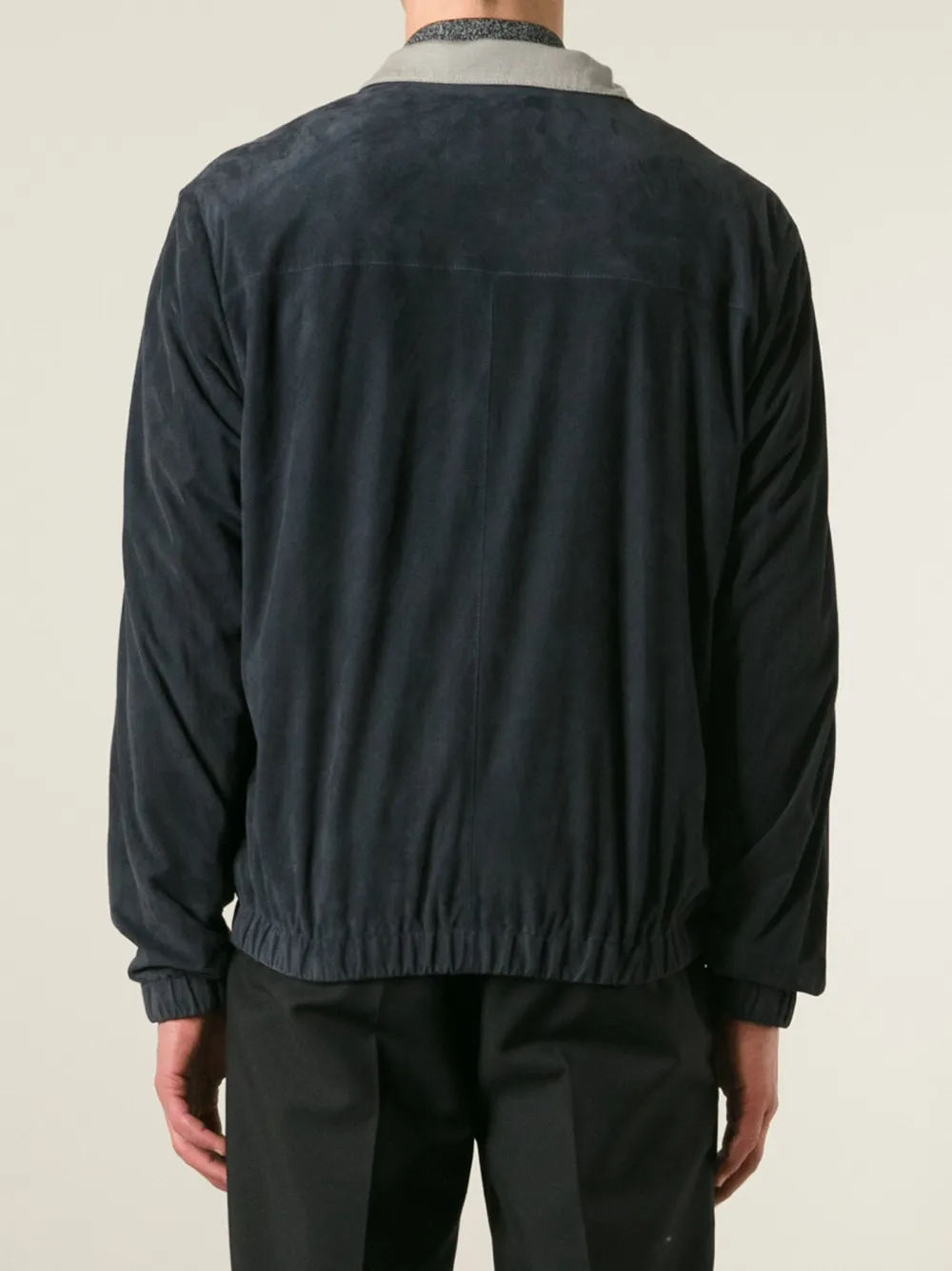 Loro Piana Suede Bomber Jacket In Blue