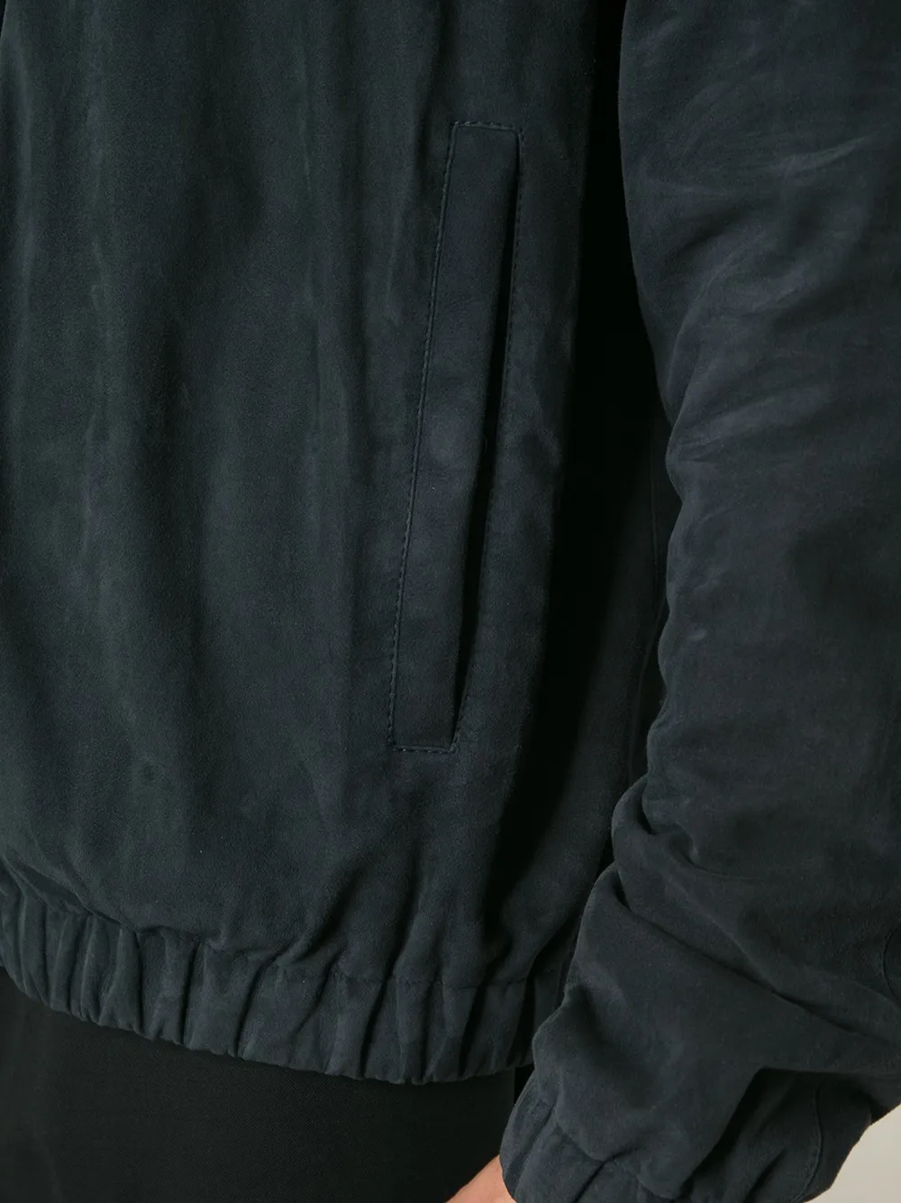 Loro Piana Suede Bomber Jacket In Blue