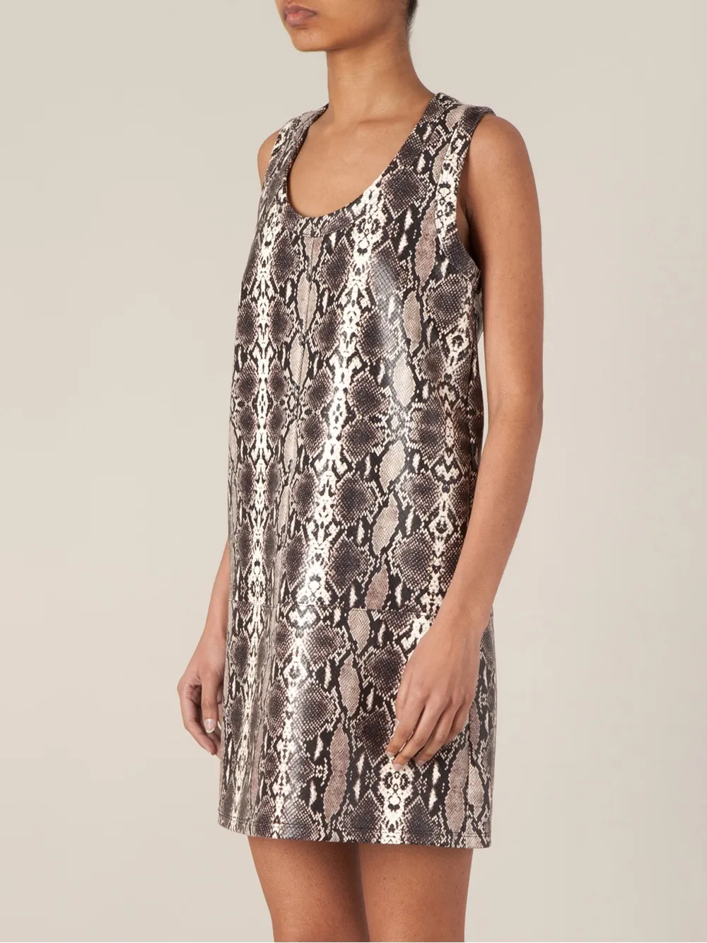 Neil Barrett python print shift dress Zwart