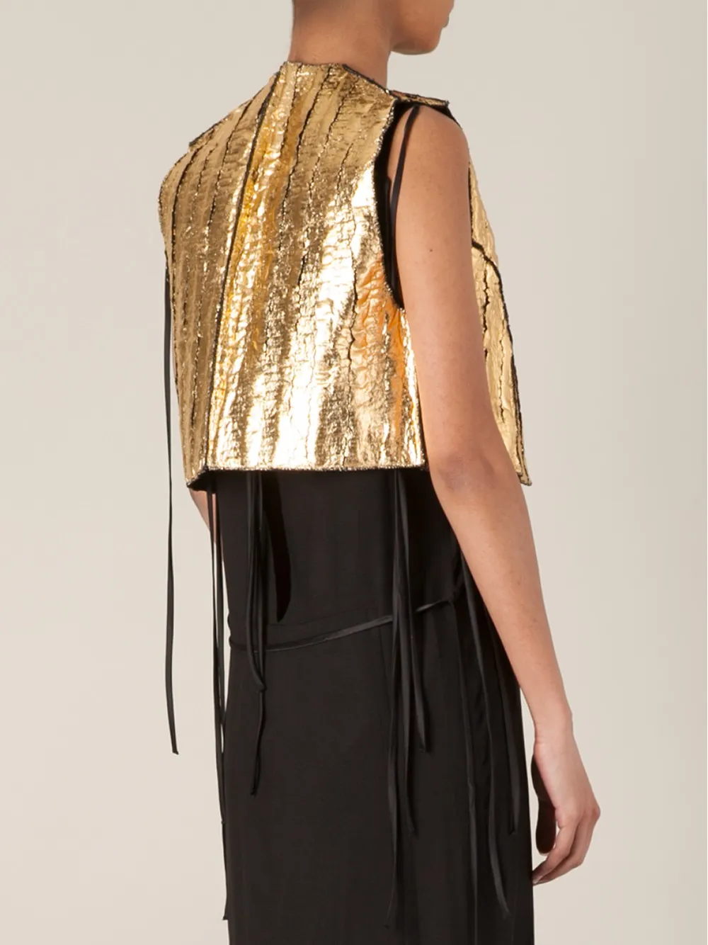 Simona Tagliaferri distressed bolero jacket Metallic