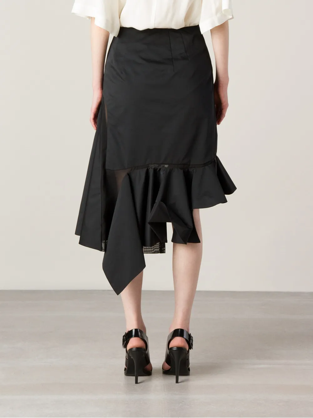 Toga Sheer Panel Asymmetric Skirt - Farfetch