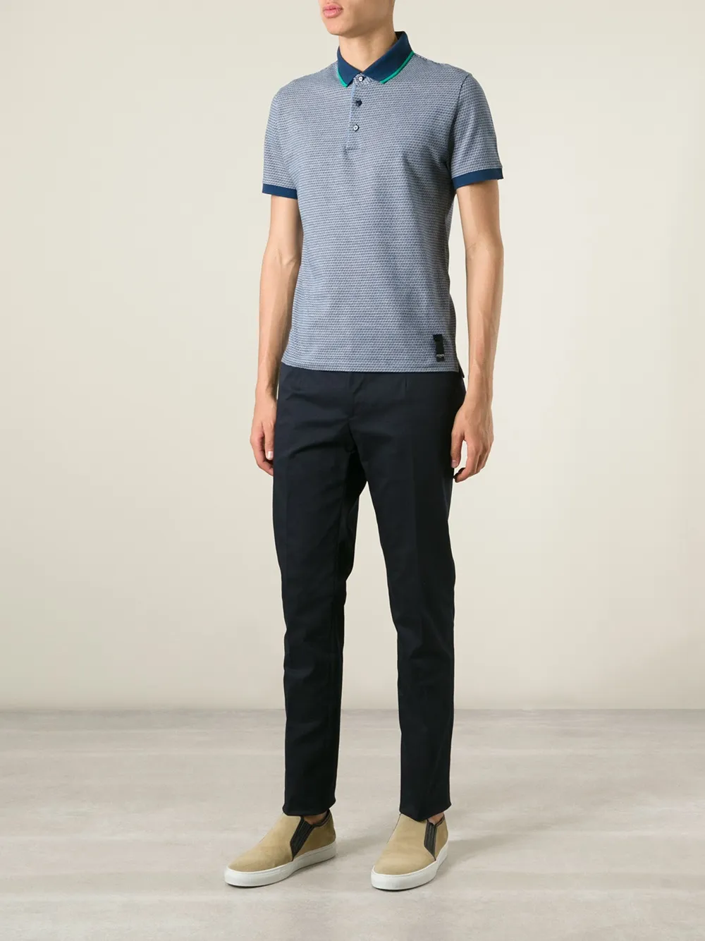 FENDI contrast waistband chinos - Blauw