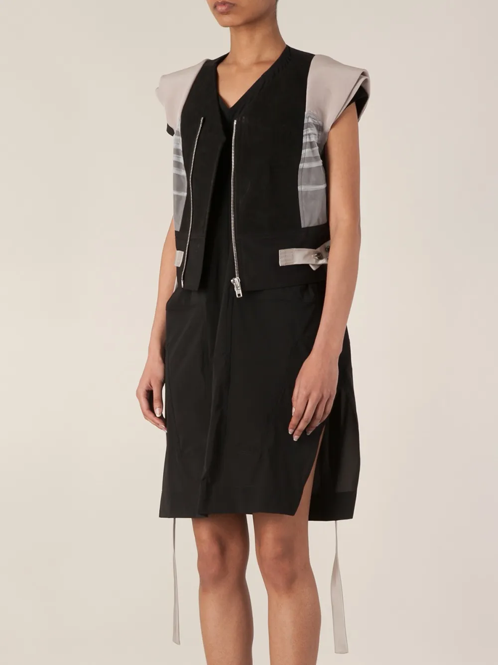 Rick Owens cropped gilet Zwart
