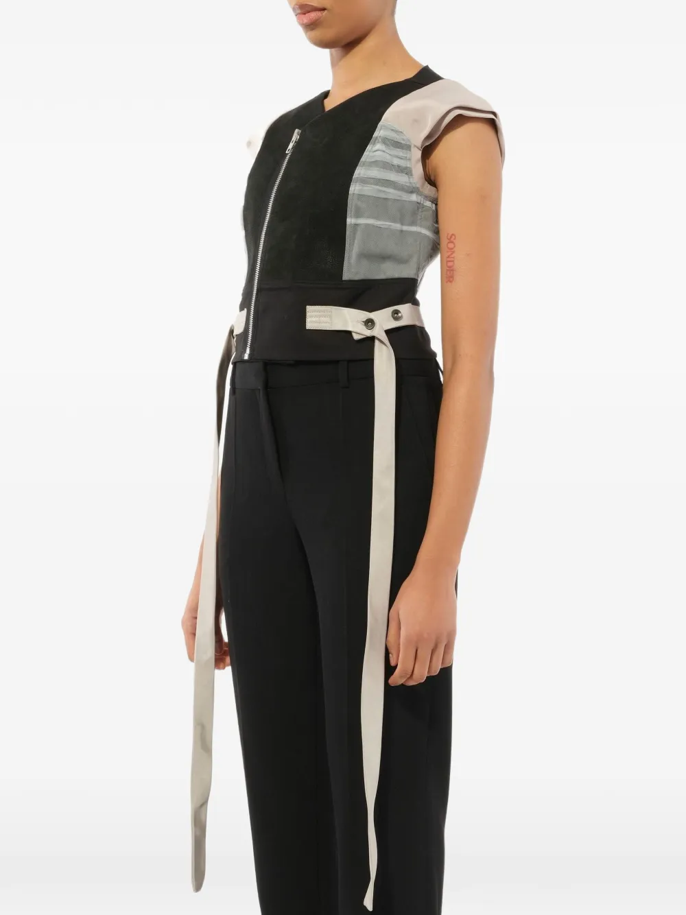  Rick Owens Cropped Gilet   Schwarz 