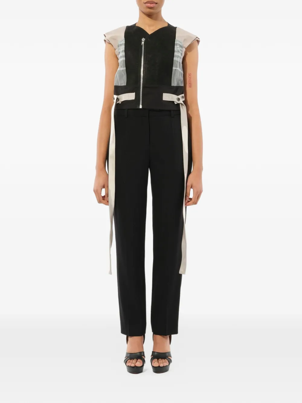 Rick Owens cropped gilet - Black