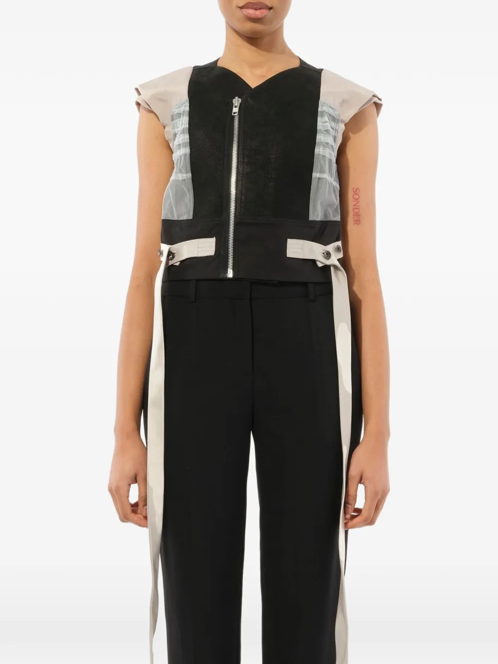  Rick Owens Cropped Gilet   Schwarz 