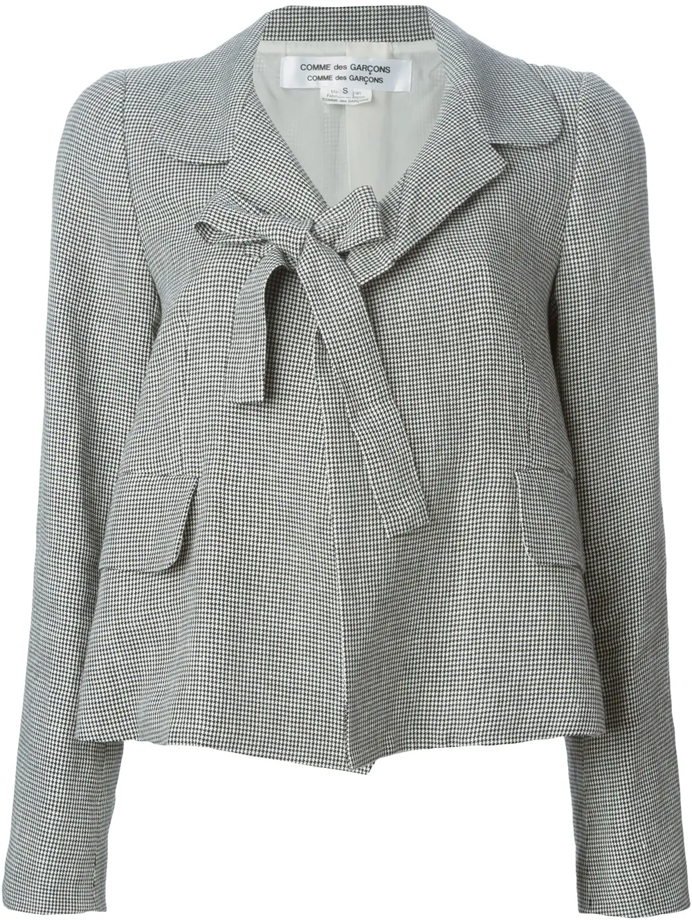 Comme Des Garçons Comme Des Garçons front bow houndstooth jacket Zwart