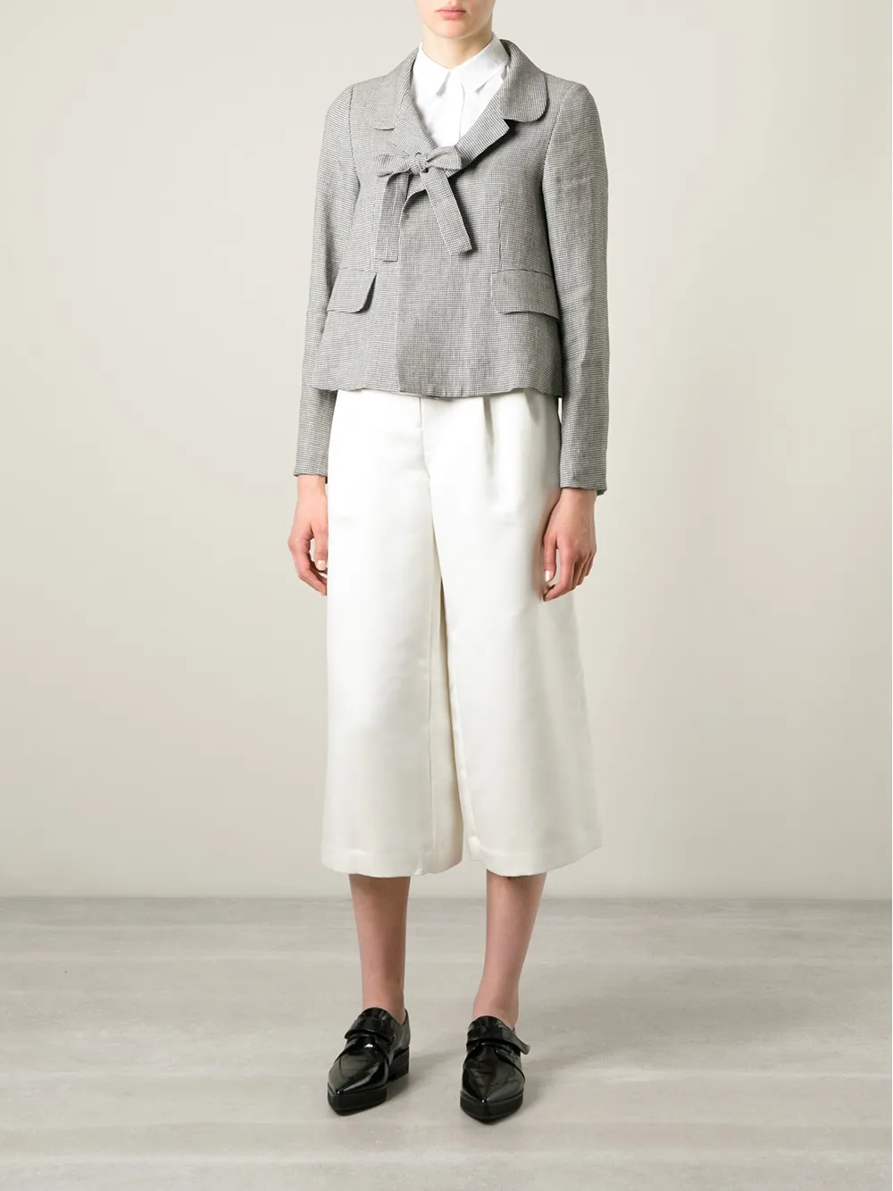 Comme Des Garçons Comme Des Garçons front bow houndstooth jacket Zwart