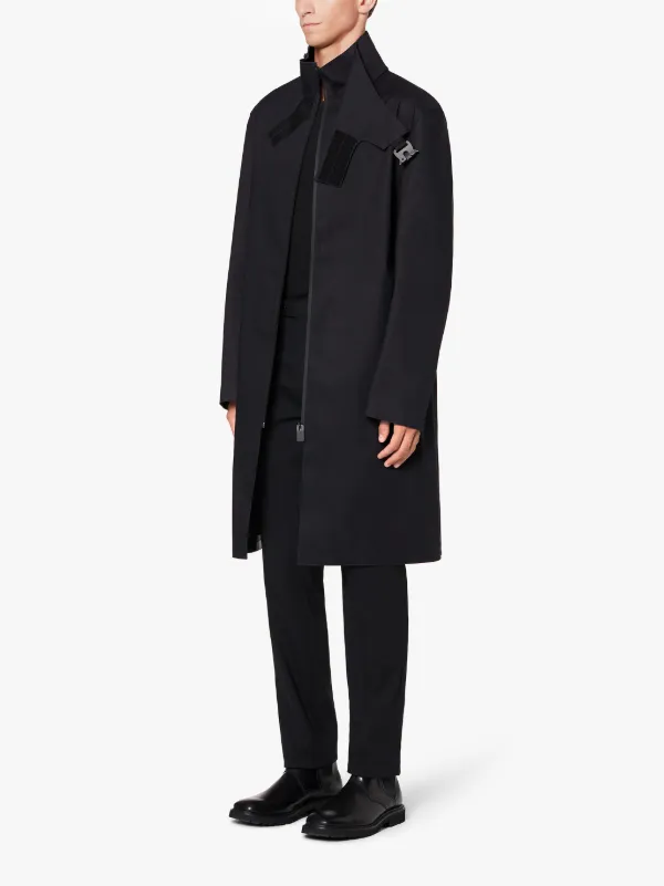 1017 ALYX 9SM Black Bonded Cotton Stazione Coat | Mackintosh