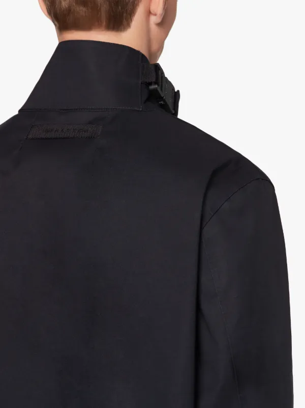 1017 ALYX 9SM Black Bonded Cotton Stazione Coat | Mackintosh