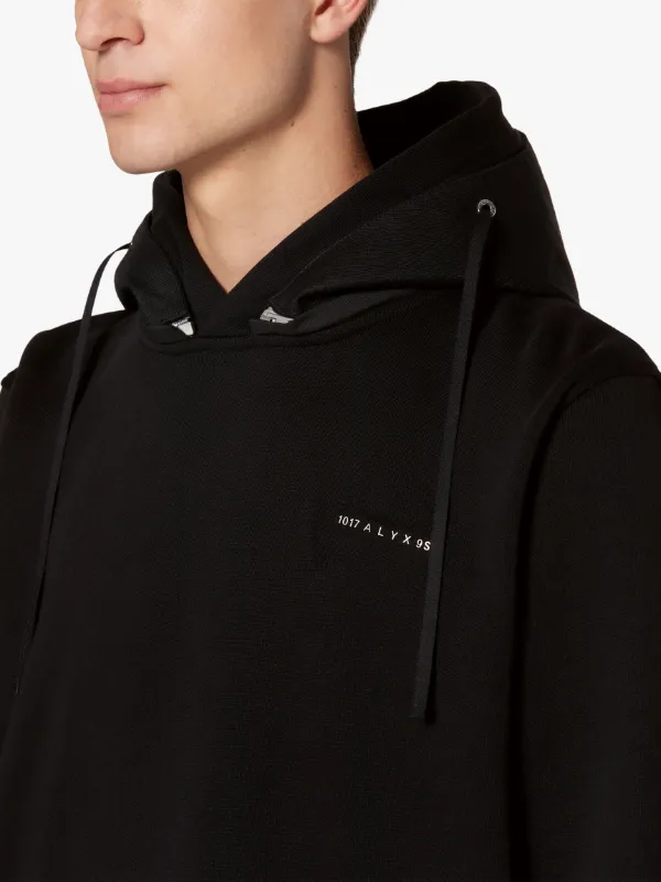 1017 ALYX 9SM Black Cotton Hooded Sweatshirt