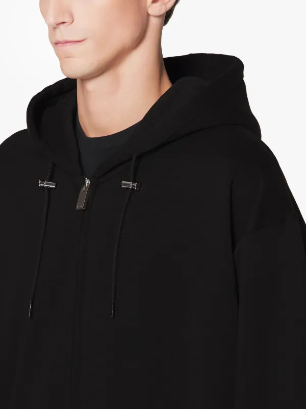 1017 ALYX 9SM Black Layered Hooded Sweatshirt Coat