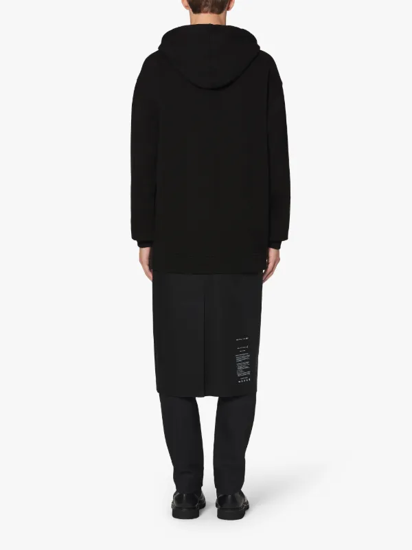 1017 ALYX 9SM Black Layered Hooded Sweatshirt Coat