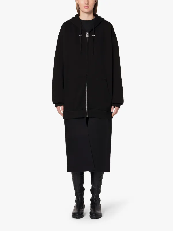 1017 ALYX 9SM Black Layered Hooded Sweatshirt Coat