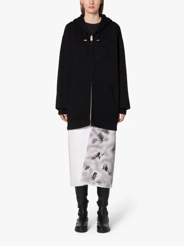 1017 ALYX 9SM Black & White Layered Hooded Sweatshirt Coat