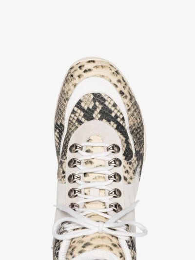 snakeskin high top shoes