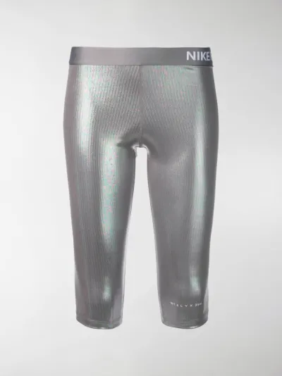 silver biker shorts