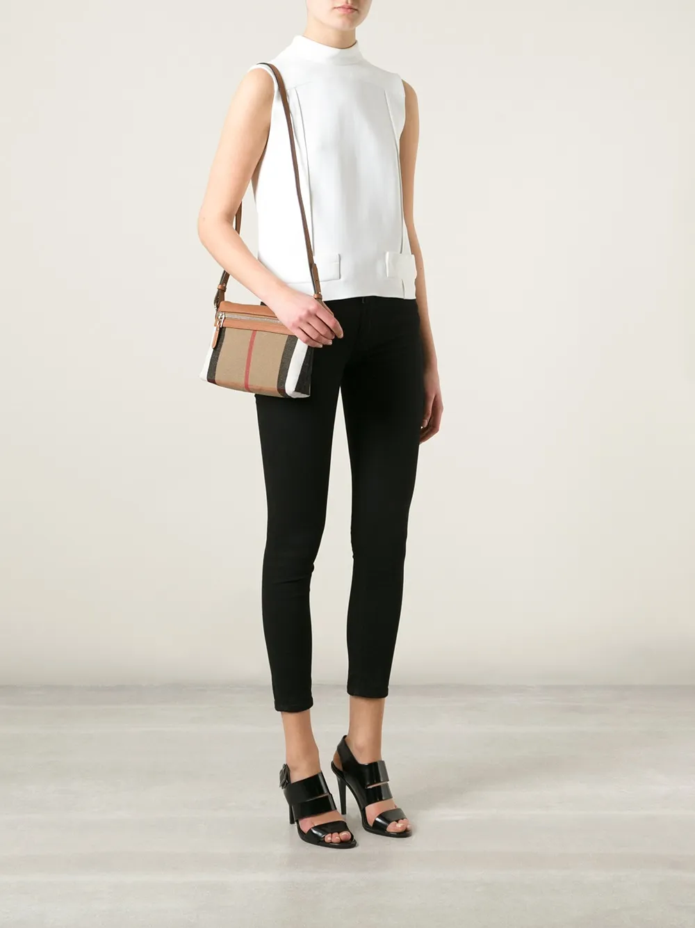 Burberry Haymarket check shoulder bag - Bruin