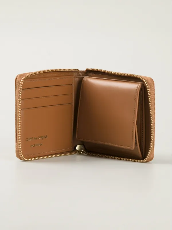 Comme Des Garcons Wallet Textured zip around Wallet Neutrals FARFETCH HK