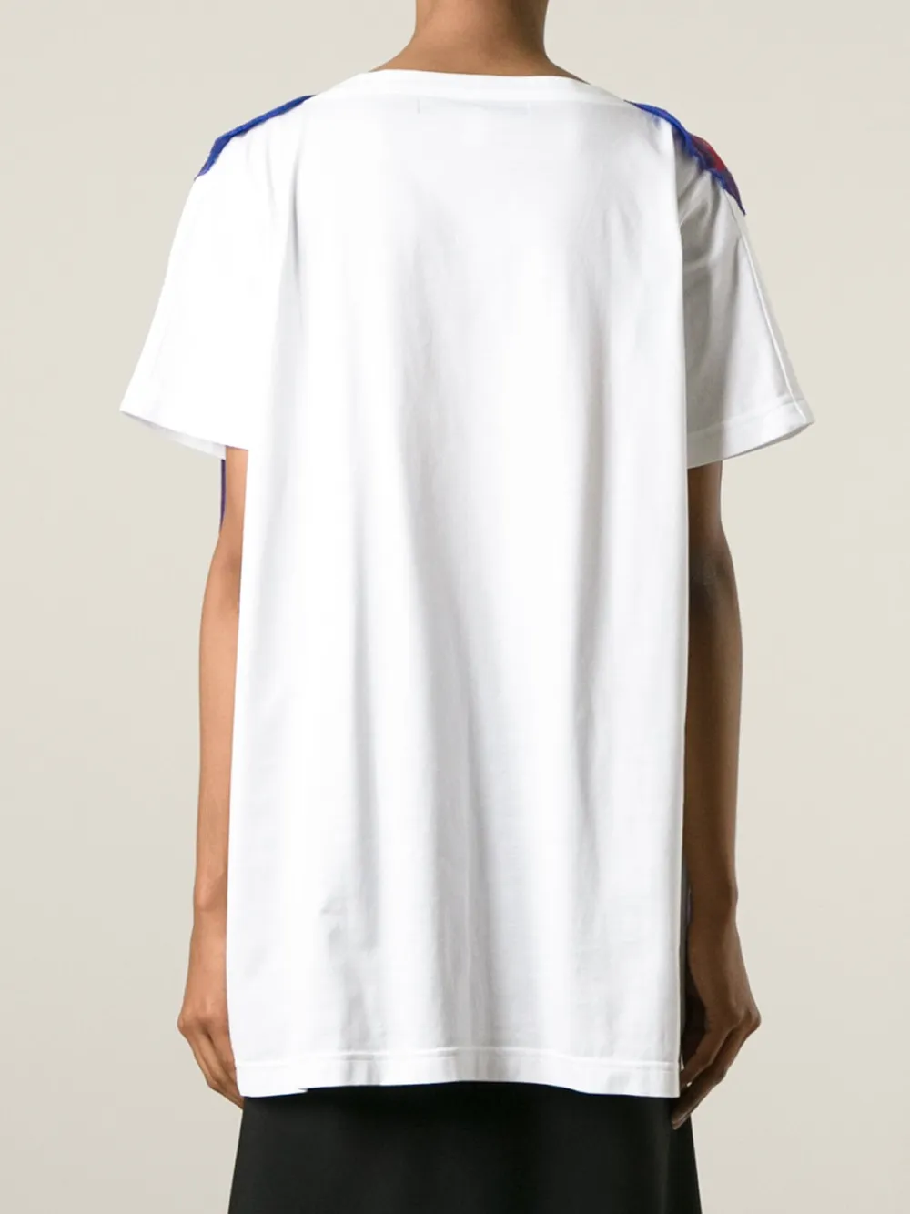 Junya Watanabe sheer knit motif top Blauw