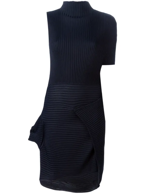 JW Anderson Asymmetric Ribbed Dress in Blue
