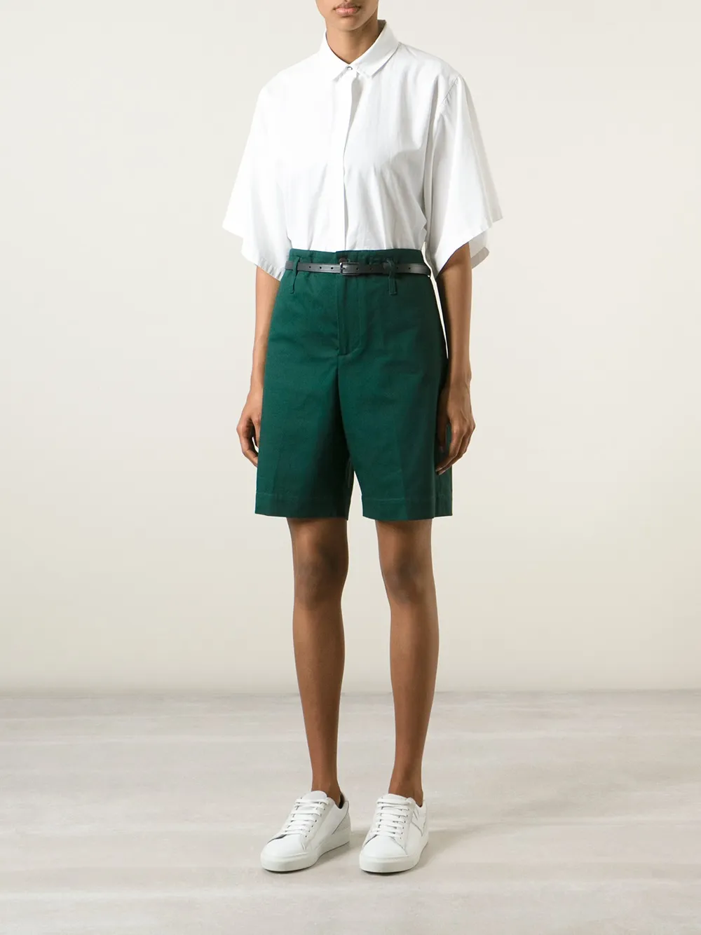Golden Goose 'kate' Belted Shorts In Green