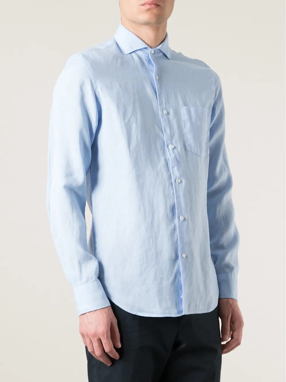 ASPESI spread collar shirt Blauw