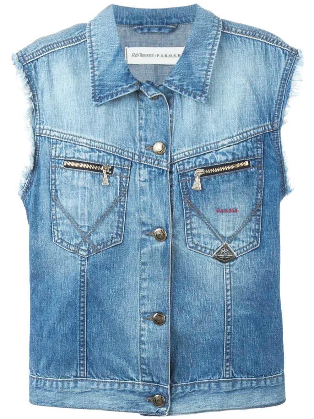 P.A.R.O.S.H. embroidered denim vest - Blu