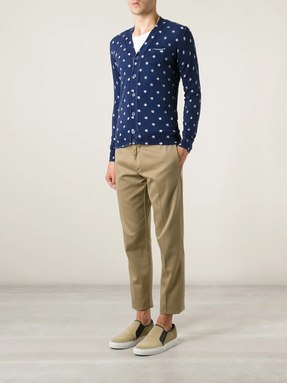 Paolo Pecora floral v-neck cardigan Blauw