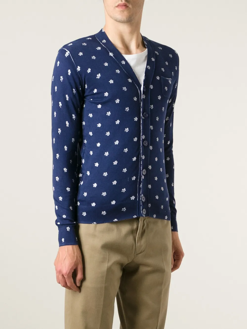 Paolo Pecora floral v-neck cardigan Blauw